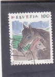 Sellos de Europa - Suiza -  CABALLO Y POTRO