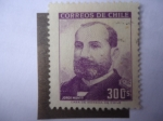 Stamps Chile -  Jorge Montt (1845-1922) Presidente.