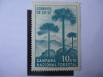 Stamps Chile -  Araucaria (Araucariaceae) Campaña de Reforestación