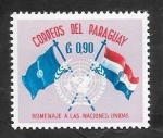 Sellos del Mundo : America : Paraguay : 587 - 15 Anivº de Naciones Unidas, Banderas de la ONU y Paraguay