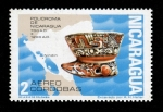 Stamps Nicaragua -  Policroma de Nicaragua Nindirí Excavado por A.H.Heller