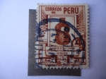 Stamps Peru -  Huaco - Cerámica Prehispánica-Cultura Chavín- con figuras Felinas