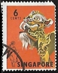 Stamps Singapore -  Lion Dance
