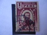 Stamps Peru -  Toribio de Luzuriaga (1782-1842) Militar Peruano-Argentino.