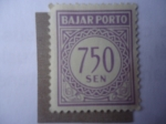 Sellos de Asia - Indonesia -  Bajar porto - 750 sen