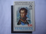 Stamps Venezuela -  Sesquicentenario de la Batalla de Ayacucho-Perú(9 Dic.1824) Antonio José de Sucre (1795-1930)