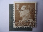 Sellos del Mundo : Europa : Dinamarca : Rey federico IX - King Frederik IX (mirando a la izquierda)