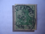 Stamps Germany -  Imperio Alemán- Serie Germania - Alemania, Rieno
