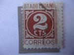 Stamps Spain -  Ed:731 - Cifras - 2Cts. Estado Español
