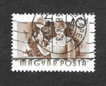 Stamps : Europe : Hungary :  1121 - Ferroviario y Tren