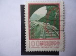 Stamps : Asia : China :  Vía Ferrea-Mapa - Norte de Taiwán - Nueve Mejores Proyectos de Construcción.