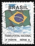 Sellos de America - Brasil -  Bandera brasilera