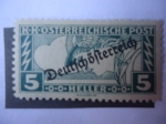 Stamps Austria -  Mercurio-Dioses y Mitología - Sobreimpreso Deutsch Osterreich en negro