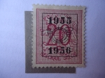 Stamps Belgium -  Número Rojo sobre León Heráldico - Precancelado - 1955-1956