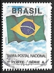 Sellos de America - Brasil -  Bandera Brasilera