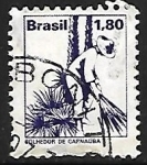 Sellos de America - Brasil -  Profesiones - Colhedor de Carnaúba