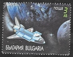 Stamps Bulgaria -  170 H.B. - Conquista del espacio, Nave espacial orbitando entre la Tierra y la Luna