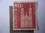 Stamps Switzerland -  Catedral San Gallen (ó San Galo) Estilo Barroco - Patrimonio de la Humanidad-UNESCO.