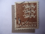 Stamps Denmark -  Escudo de Armas - Animales estilizados - Pequeño Escudo de Armas.