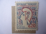Stamps France -  Marianne - por el pintor Jean Cocteau (1889-1963)