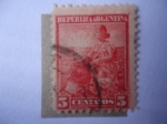 Stamps Argentina -  Libertad - Alegoría.