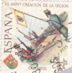 Stamps Spain -  50 ANIV. CREACIÓN DE LA LEGIÓN (34)