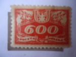 Stamps Poland -  Cifra-Águila sobre 600 Fenig