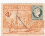 Sellos de America - Cuba -  CENTENARIO DEL SELLO 1855-1955