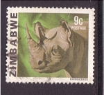 Stamps : Africa : Zimbabwe :  Rinoceronte