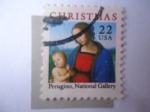 Stamps United States -  Navidad 1986 - Madona-Oleo de Pietro de Cristoforo (Perugino, c.1450-1513) 