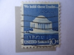 Stamps United States -  Memorial y Firma de Thomas Jefferson (1743-1809) 3er,. Presidente de EE.UU (1801-/09)