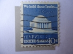 Sellos de America - Estados Unidos -  Memorial y Firma de Thomas Jefferson (1743-1809) 3er,. Presidente de EE.UU (1801-/09)