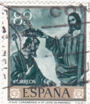 Stamps Spain -  JESÚS CORONANDO A S.JOSÉ (Zurbarán)(35)