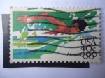 Stamps United States -  Natación - Juegos Olímpicos de los Ángeles,1984