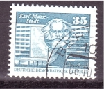 Stamps Germany -  Karl Marx stadt- dos tamaños