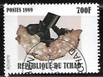Stamps : Africa : Chad :  Azurite -  mineral