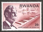 Stamps : Africa : Rwanda :  690 - Día mundial de la lepra, Dr. Schweitzer
