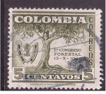 Stamps Colombia -  1º Cong. forestal