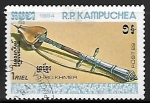 Stamps Cambodia -  Instrumento musical - Thro khmer