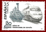 Stamps Spain -  Edifil 3591 Locomotra de Mataró y Euromed 35 NUEVO