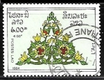 Stamps : Asia : Laos :  Floral pattern