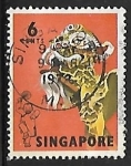 Stamps : Asia : Singapore :  Danza del leon