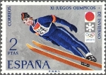 Sellos de Europa - Espa�a -  2074 - XI Juegos Olímpicos de Invierno de Sapporo - Salto de trampolín