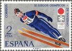 Sellos del Mundo : Europa : Espaa : 2074 - XI Juegos Olímpicos de Invierno de Sapporo - Salto de trampolín