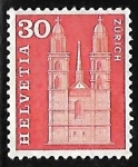 Stamps Switzerland -  Grossmunster en Zurich