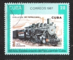 Stamps : America : Cuba :  Ferrocarriles cubanos, 150 aniversario.