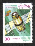 Sellos de America - Cuba -  Día del Espacio, Satélite 