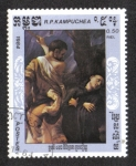 Stamps Cambodia -  Cuadro de Antonio Allegri Correggio.