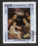 Stamps Cambodia -  Cuadro de Antonio Allegri Correggio.