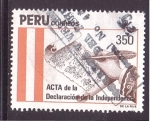 Stamps : America : Peru :  Acta Declaración Independencia